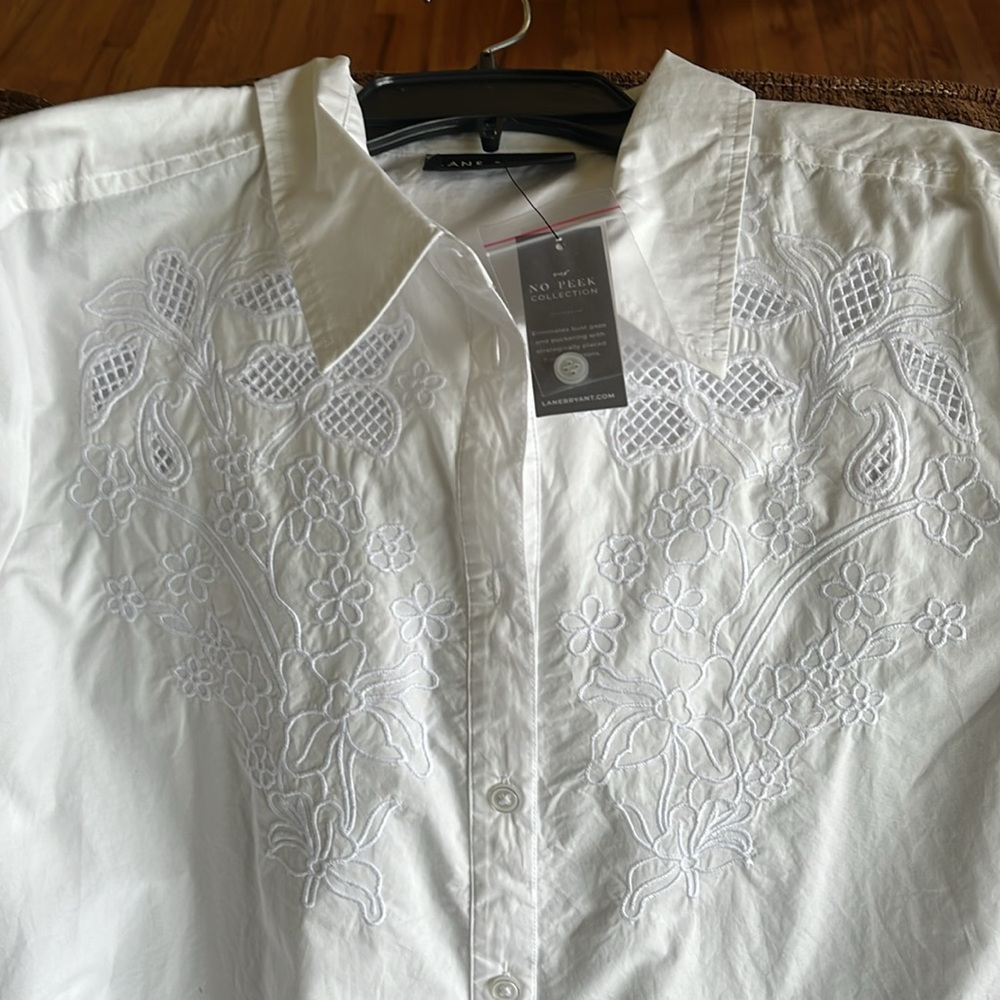 Lane Bryant White long sleeve blouse. NWT